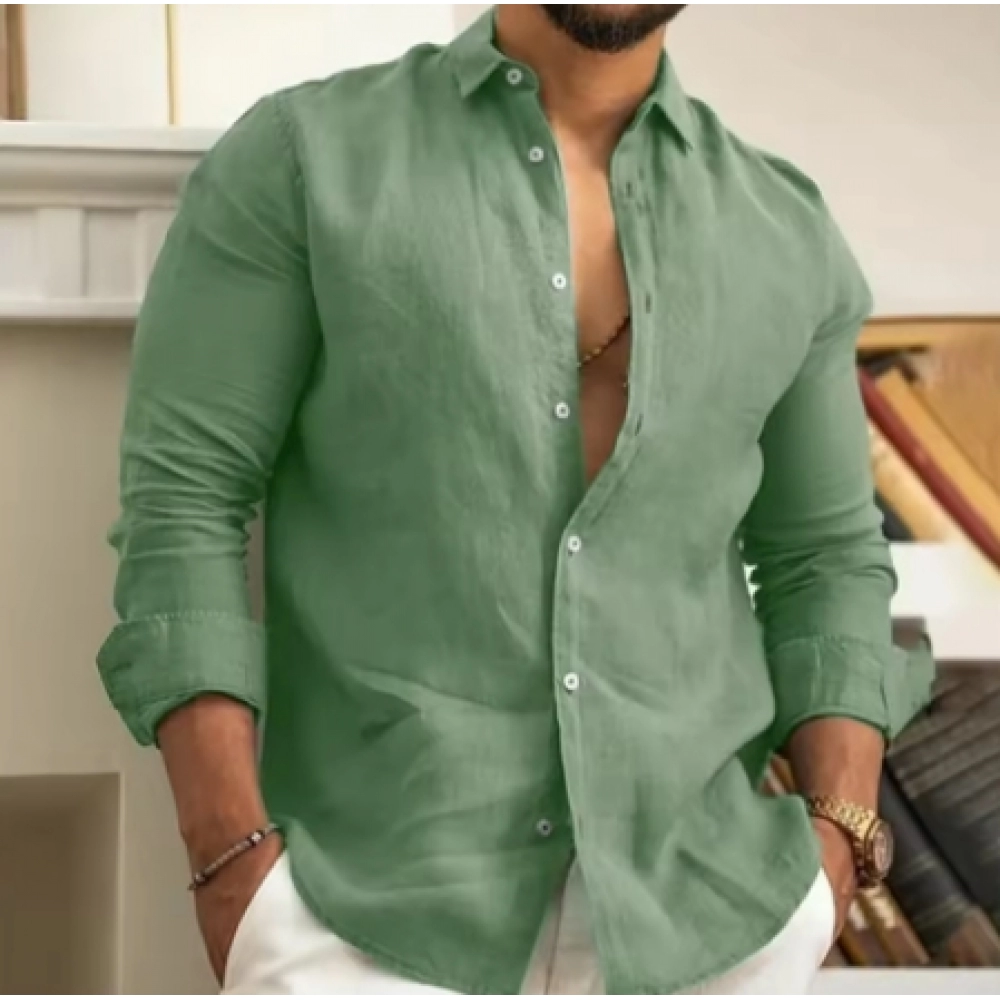 Men's cotton Linen Shirt Button Up Summer Shirt Beach Shirt Long Sleeve Plain Lapel Spring & Summer Casual Daily Clothing Men's cotton Linen Shirt Button Up Summer Shirt Beach Shirt Long Sleeve Plain Lapel Spring & Summer Casual Daily Clothing