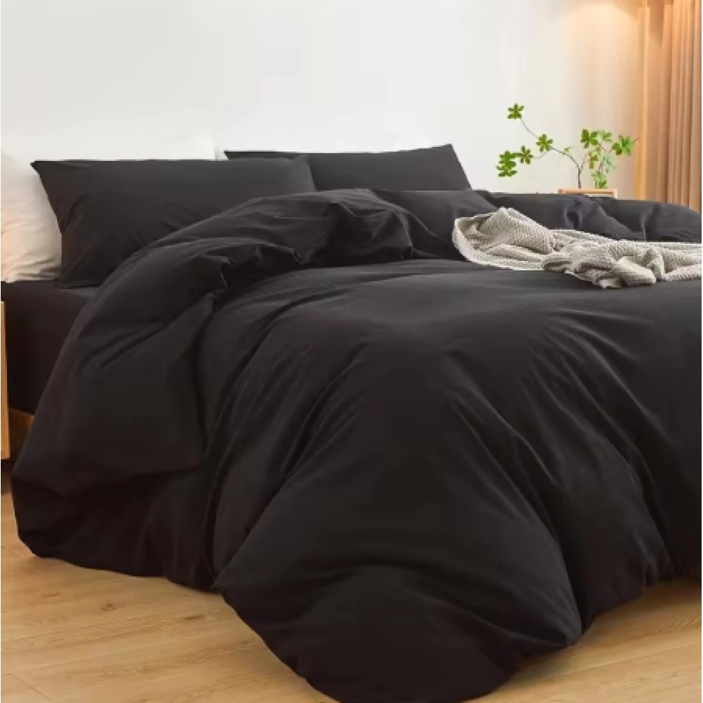 1pc Solid Color Duvet Cover 100% Washed Cotton Quilt Cover Japanese Minimalist Style Bedding Single Double King Queen Size Bed