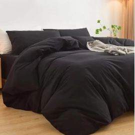 1pc Solid Color Duvet Cover 100% Washed Cotton Quilt Cover Japanese Minimalist Style Bedding Single Double King Queen Size Bed
